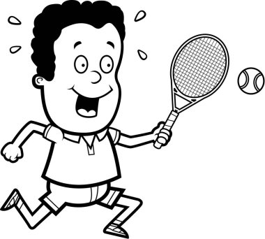 Çizgi film çocuk tenis