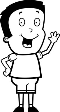 Cartoon Boy Waving