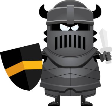 Kızgın çizgi film siyah şövalye