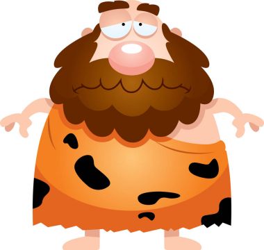 Üzgün çizgi film mağara adamı