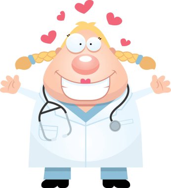 Çizgi film doktor kucaklama