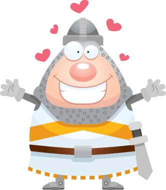 Çizgi film Knight kucaklama