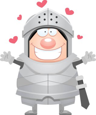 Çizgi film Knight kucaklama