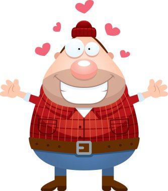 Çizgi film oduncu kucaklama