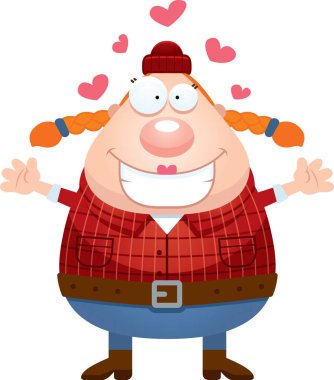 Çizgi film oduncu kucaklama