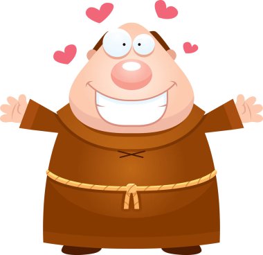 Çizgi film Monk kucaklama