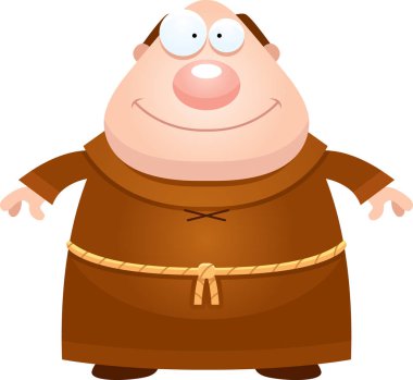 Mutlu karikatür keşiş