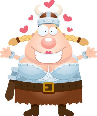 Çizgi film Valkyrie kucaklama