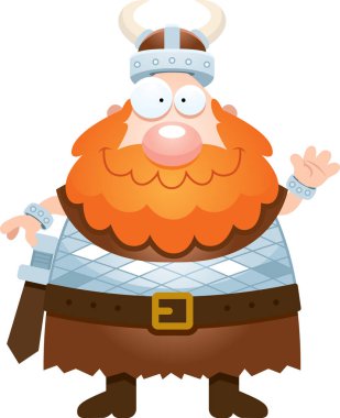 Çizgi film Viking sallayarak