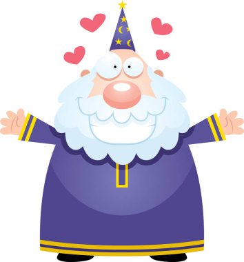 Çizgi film Sihirbazı kucaklama