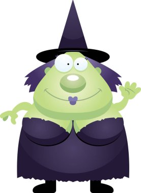 Çizgi film cadı sallayarak