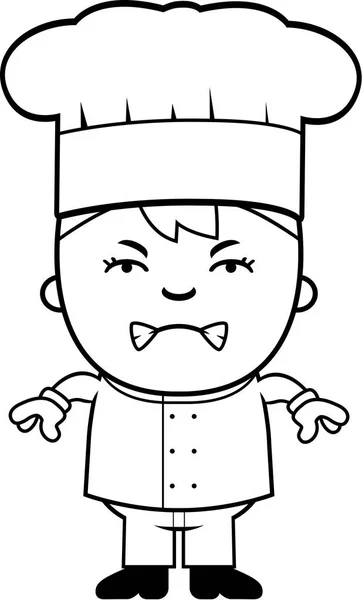 Chef bambino arrabbiato — Vettoriale Stock