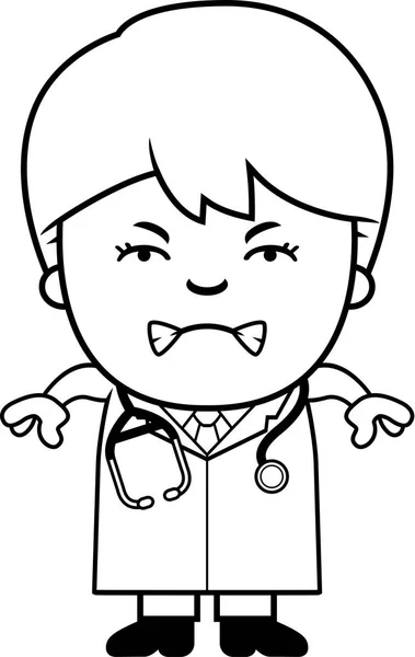 Angry Cartoon Child Doctor — Stock Vector