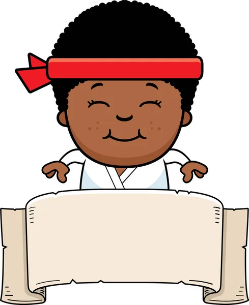 Γελοιογραφία Karate Kid Banner — Διανυσματικό Αρχείο
