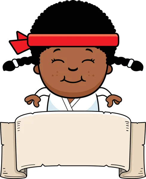 Γελοιογραφία Karate Kid Banner — Διανυσματικό Αρχείο