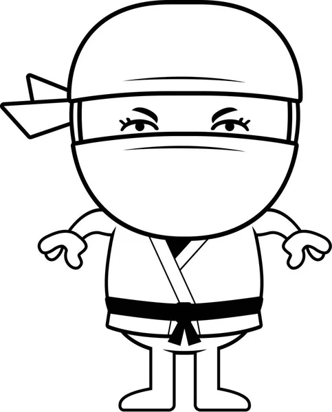 Dessin animé en colère Little Ninja — Image vectorielle