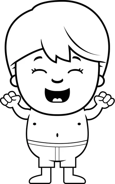 Excited Boy in Swimsuit — Stock Vector