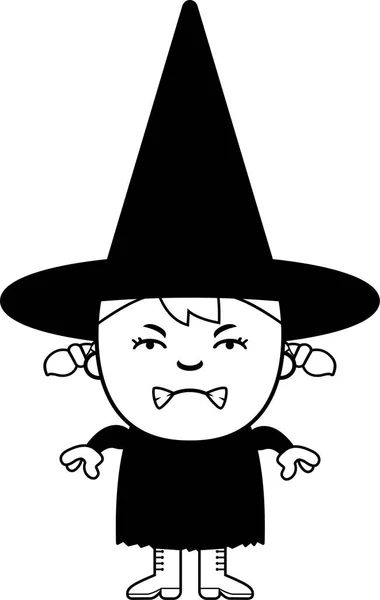 Angry Child Witch — Stock Vector