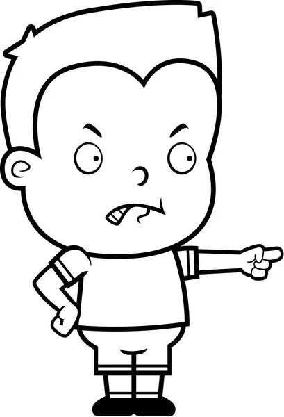 Cartone animato arrabbiato bambino — Vettoriale Stock