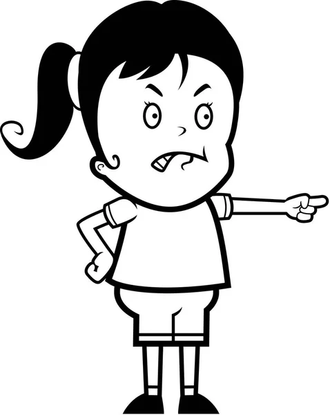 Cartoon Angry Girl — Stock Vector