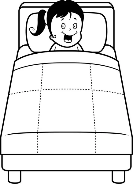 Desenhos animados Menina Hora de dormir —  Vetores de Stock