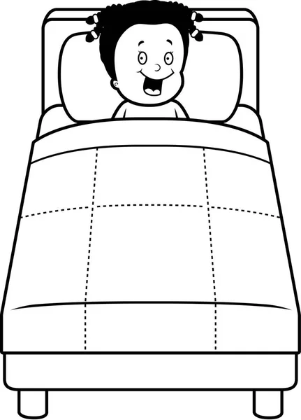 Cartone animato ragazza Bedtime — Vettoriale Stock
