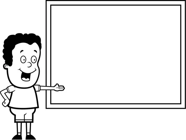 Desenhos animados Chalkboard estudante — Vetor de Stock