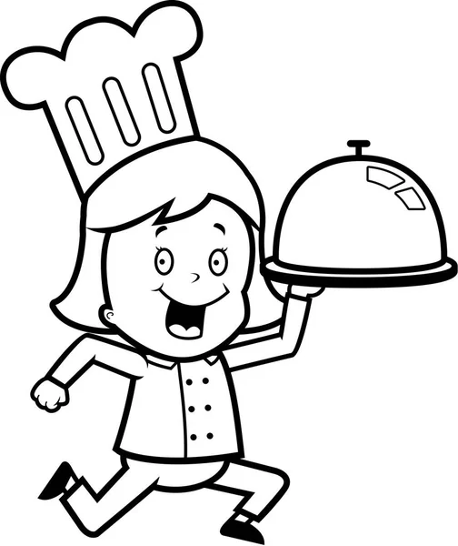 卡通厨师交货 — 图库矢量图片
