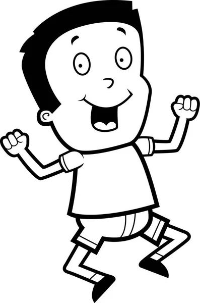 Desenhos animados Boy Jumping — Vetor de Stock