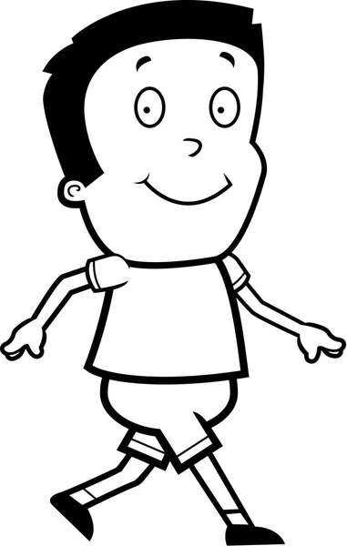 Cartoon Boy wandelen — Stockvector