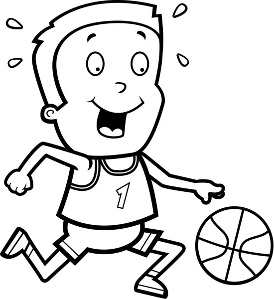 Dítě hrající basketbal — Stockový vektor