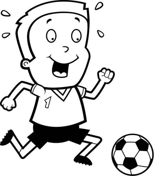 Criança jogando futebol — Vetor de Stock