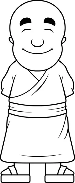 Cartoon Buddhist Monk — Stock Vector