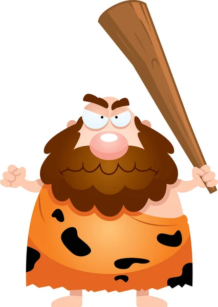 Angry Cartoon Caveman — Stock Vector