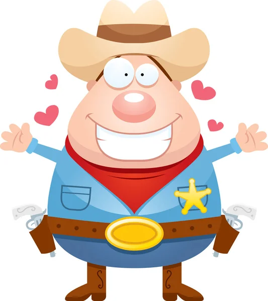 Cartoon-Sheriff-Umarmung — Stockvektor