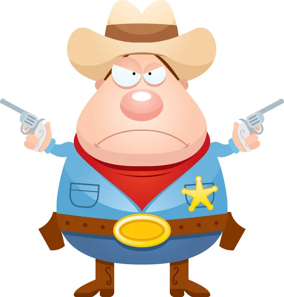 Angry Cartoon Sheriff — Stock Vector