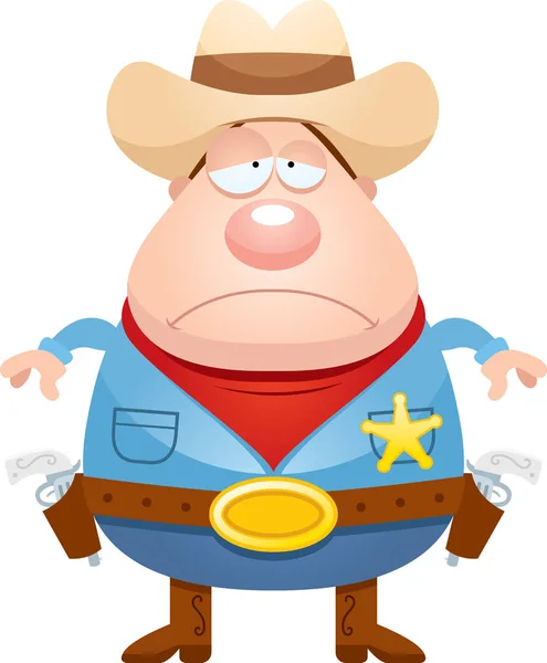 Triste Sheriff de dibujos animados — Vector de stock