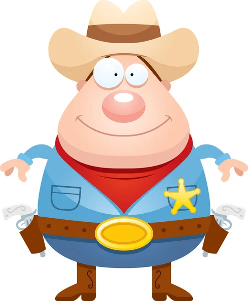 Feliz Sheriff de dibujos animados — Vector de stock