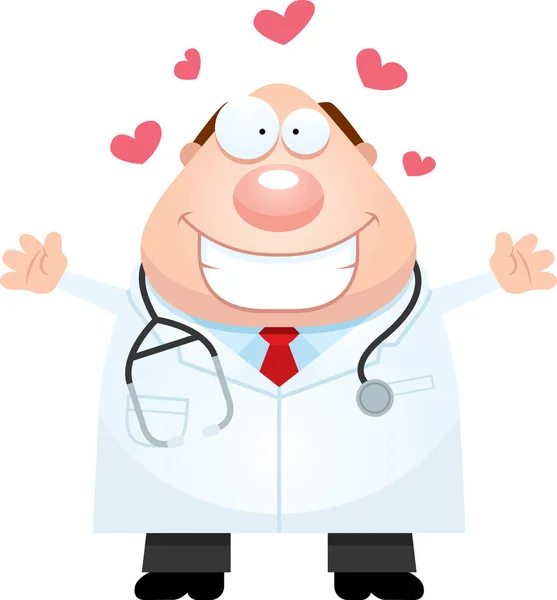 Cartoon Doctor Hug — Stock Vector