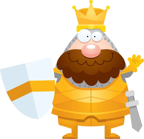 Kreslený král mává — Stockový vektor