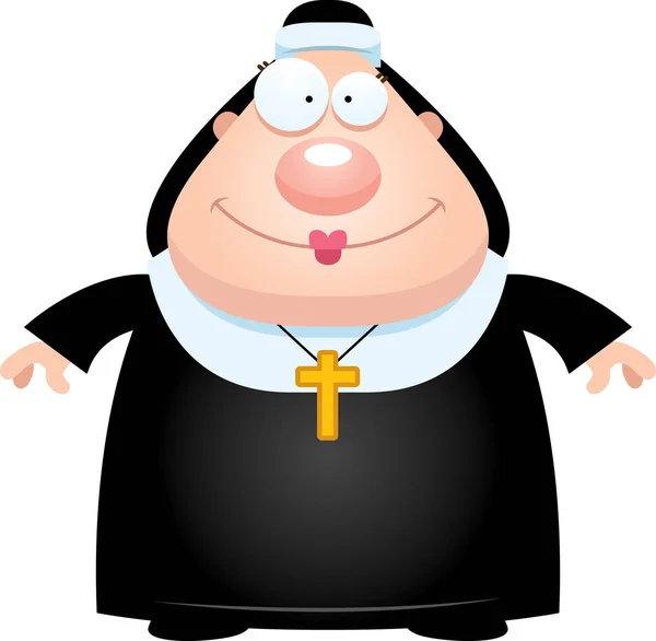 Glückliche Cartoon-Nonne — Stockvektor