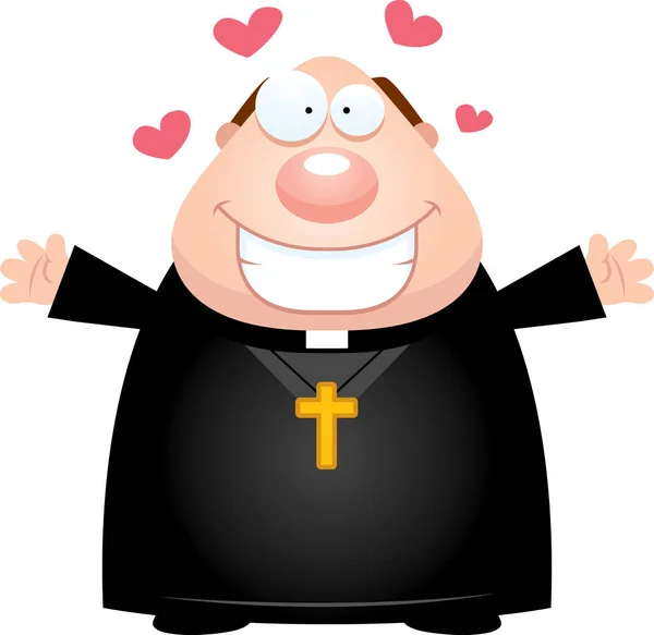 Cartoon Priester Umarmung — Stockvektor