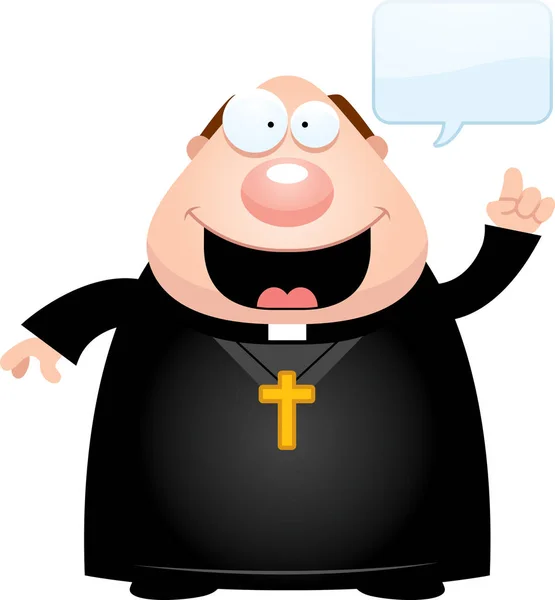 Cartoon Priest Talking — Stock Vector