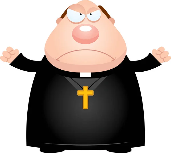 Angry Cartoon Priest — Stock Vector