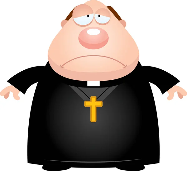 Sad Cartoon Priest — Stock Vector