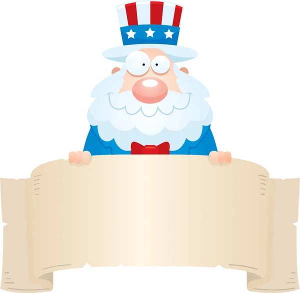 Cartoon Uncle Sam Banner — Stock Vector