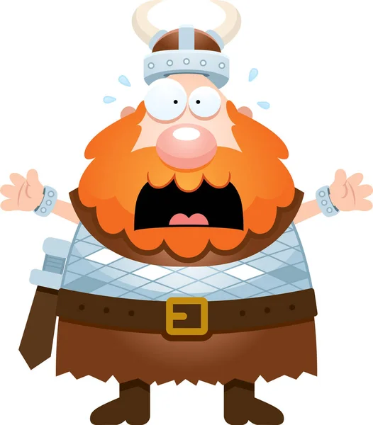 Vikingo asustado de dibujos animados — Vector de stock