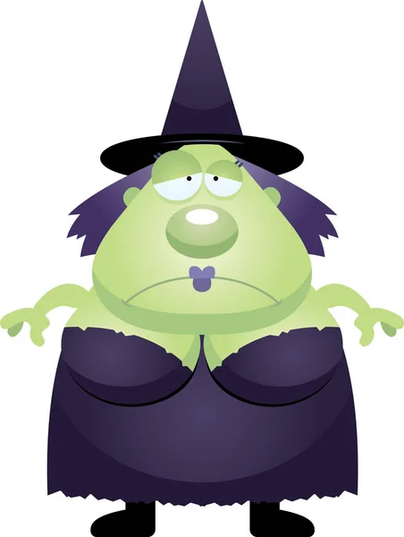Sad Cartoon Witch — Stock Vector