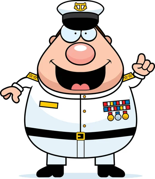Cartoon Navy Admiral Idea — Stock Vector