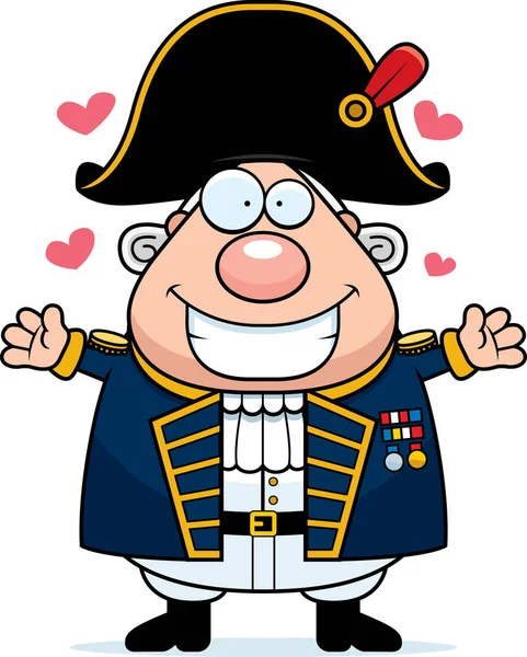 Cartone animato Ammiraglio britannico Abbraccio — Vettoriale Stock
